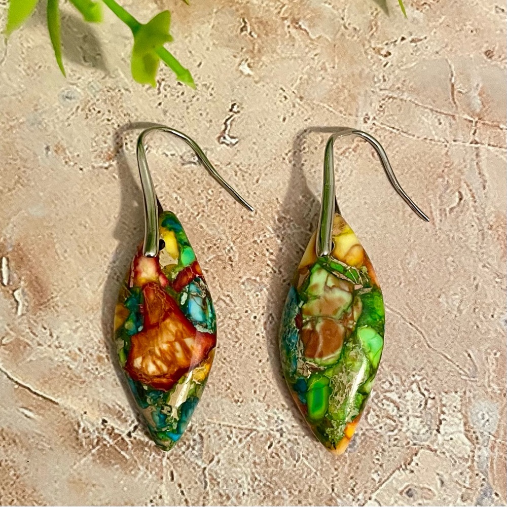 Bohemian Imperial Stone Silver Earrings